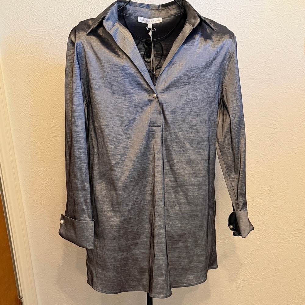 🩶🩶🩶BOGOHO🩶🩶🩶Preston & York  Shimmering Gray Button Down Shirt-Large